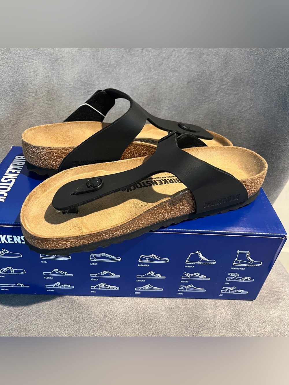 Birkenstock Women’s Gizeh Sandals Black Size 37 EU 6 US - Picture 5 of 13